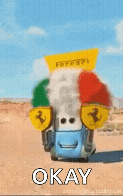 Cartoon Car Holding Okay Sign GIF