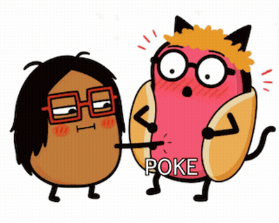 Cartoon Cat And Potato Saying Poke GIF