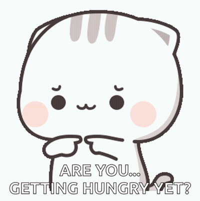 Cartoon Cat Asking If Hungry GIF