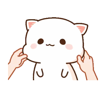 Cartoon Cat Being Touched Sticker