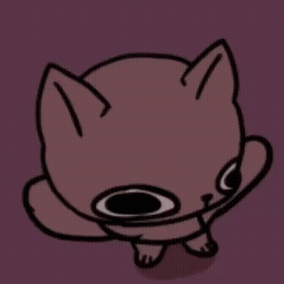 Cartoon Cat Big Eyes X on Nose