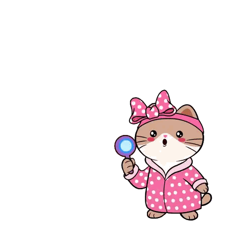 Cartoon Cat Blowing Bubbles In Pink Robe Sticker