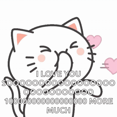 Cartoon Cat Blowing Kiss Saying I Love You So Much GIF