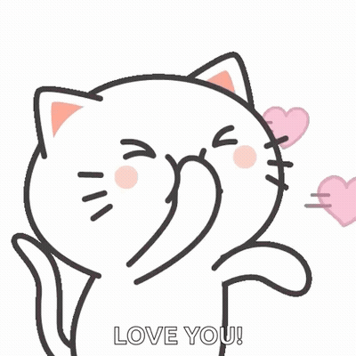 Cartoon Cat Blowing Kiss With Hearts From Nose GIF