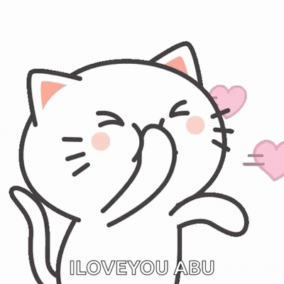 Cartoon Cat Blowing Kiss With Pink Hearts GIF