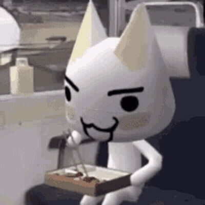 Cartoon Cat Carrying Food Box GIF