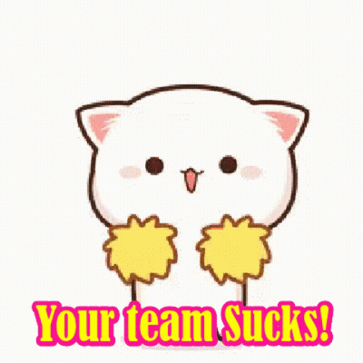 Cartoon Cat Cheering Your Team Sucks GIF