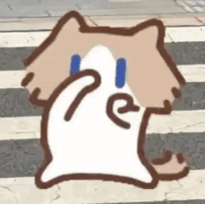 Cartoon Cat Covering Face On Zebra Crossing GIF