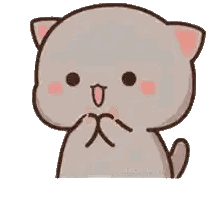 Cartoon Cat Covering Mouth Sticker