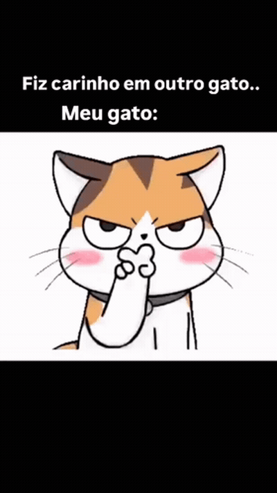 Cartoon Cat Covering Nose Faz Carinho Em Outro Gato Meu Gato GIF