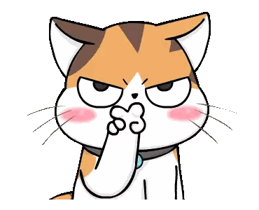 Cartoon Cat Covering Nose Sticker