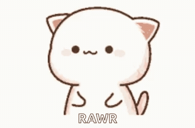 Cartoon Cat Crossed Paws Saying Rawr GIF