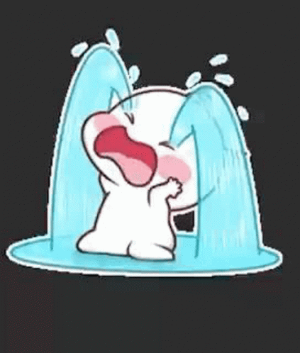 Cartoon Cat Crying In Puddle GIF