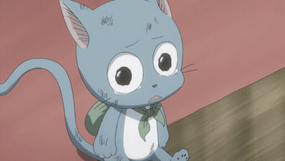 Cartoon Cat Crying With Green Bow GIF