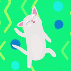 Cartoon Cat Dancing Excitedly GIF