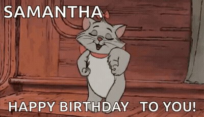Cartoon Cat Dancing Happy Birthday GIF