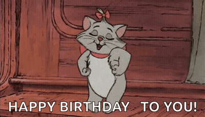 Cartoon Cat Dancing Happy Birthday GIF