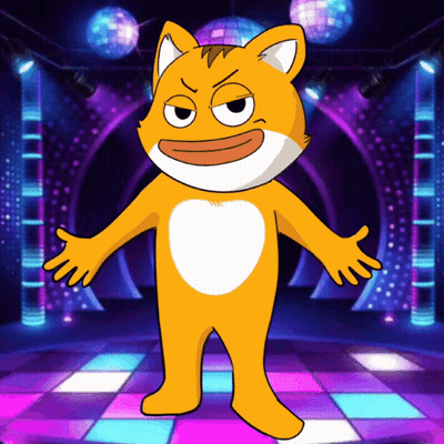 Cartoon Cat Dancing Under Disco Ball GIF