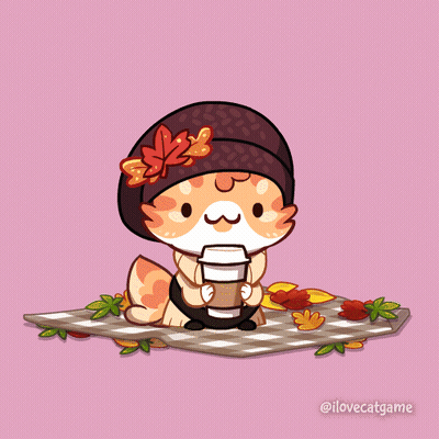 Cartoon Cat Drinking From Cup With Ilovecatgame GIF