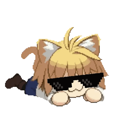 Cartoon Cat Ears And Sunglasses Sticker