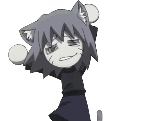 Cartoon Cat Ears And Tail Sticker