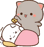 Cartoon Cat Eating Cheese Sticker