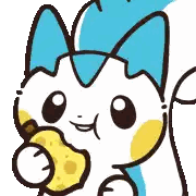 Cartoon Cat Eating Cheese Sticker