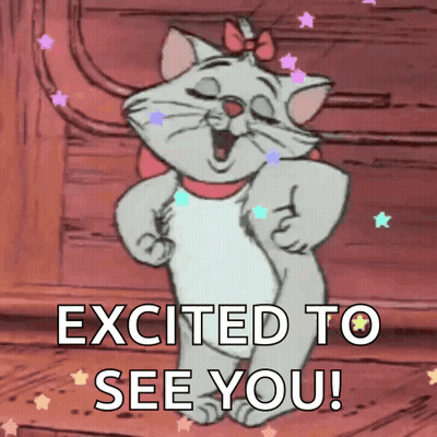 Cartoon Cat Excited To See You GIF