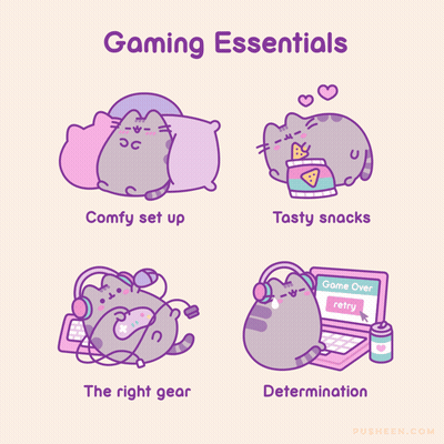 Cartoon Cat Gaming Essentials GIF