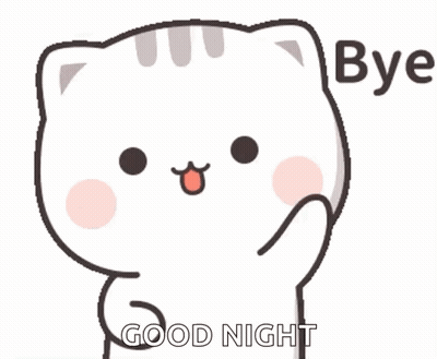 Cartoon Cat Giving Good Night Gesture GIF