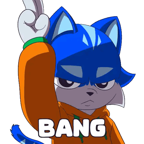 Cartoon Cat Giving Middle Finger Bang Sticker