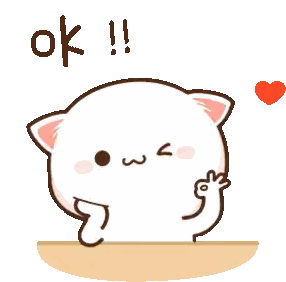 Cartoon Cat Giving OK Sign With Heart Sticker