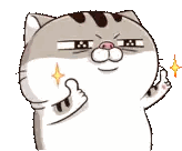 Cartoon Cat Giving Thumbs Up Sticker