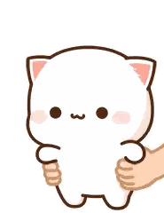 Cartoon Cat Held By Hand Sticker