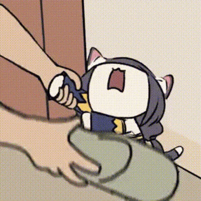 Cartoon Cat Held By Person GIF