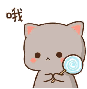 Cartoon Cat Holding Blue Lollipop Sticker