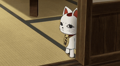 Cartoon Cat Holding Coin With Chinese Writing GIF