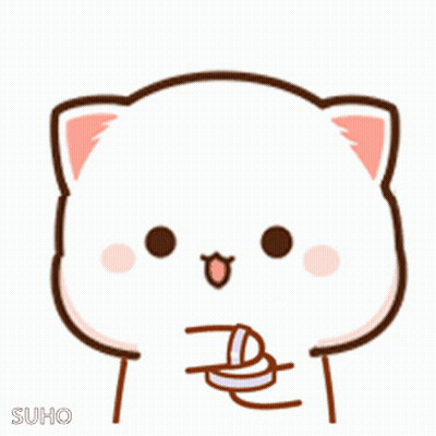 Cartoon Cat Holding Contact Lenses GIF