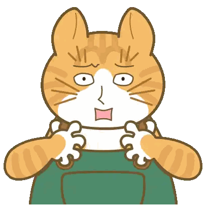 Cartoon Cat Holding Donut With Strawberry Sticker