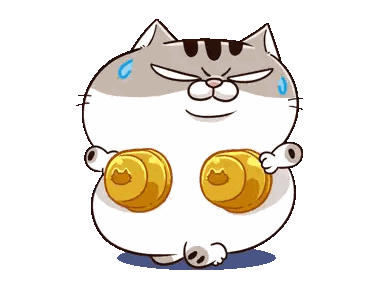 Cartoon Cat Holding Dumbbells Sticker