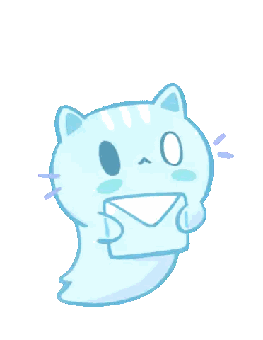 Cartoon Cat Holding Envelope With Heart Sticker