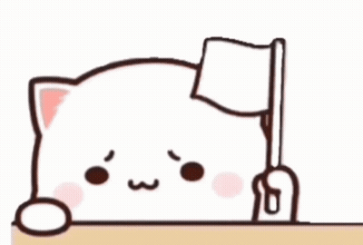 Cartoon Cat Holding Flag GIF