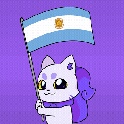 Cartoon Cat Holding Flag GIF