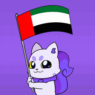 Cartoon Cat Holding Flag With B GIF