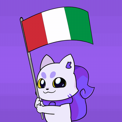 Cartoon Cat Holding Flag With B GIF