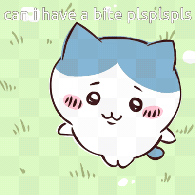 Cartoon Cat Holding Hamburger Saying Can I Have A Bite Plsplspls GIF