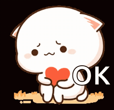 Cartoon Cat Holding Heart OK GIF