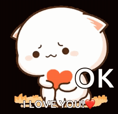 Cartoon Cat Holding Heart Saying I Love You GIF
