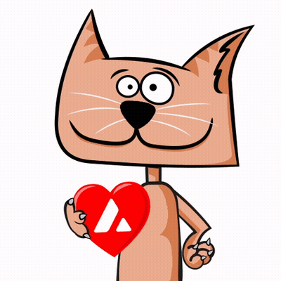 Cartoon Cat Holding Heart With Play Button GIF