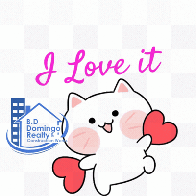 Cartoon Cat Holding Hearts I Love It GIF